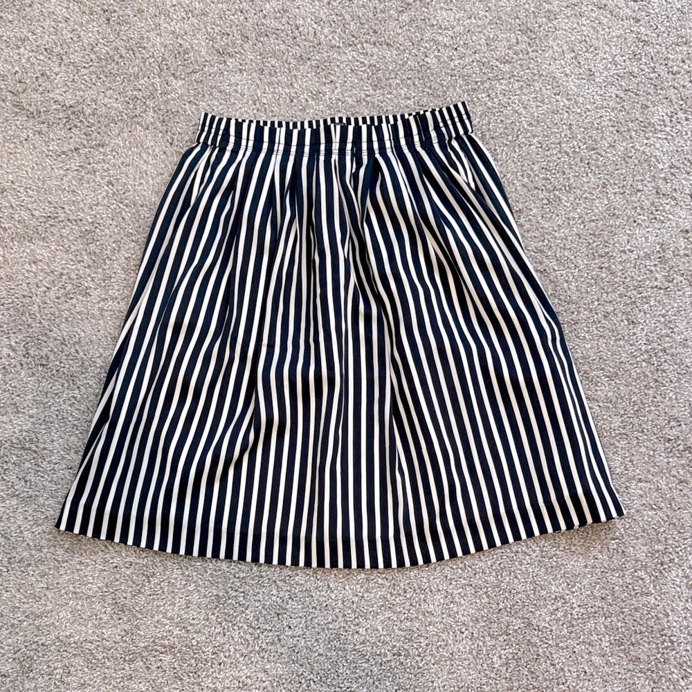 J. Crew Mercantile Striped Navy and White Women's Tent Skirt - Size 4